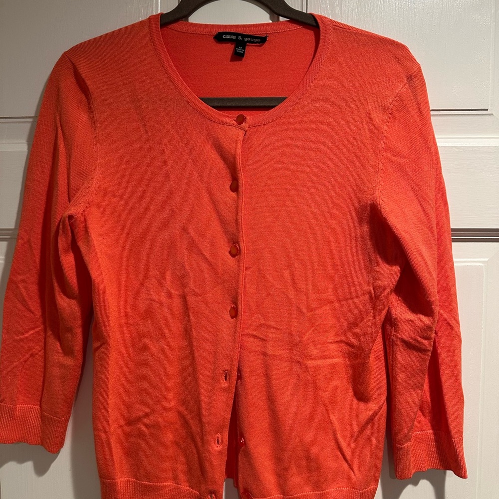 Cable & Gauge Women's Coral/Orange Cardigan